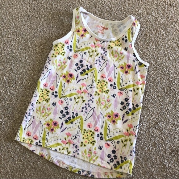 Cat and Jack floral cotton blend tank top in size XS - Picture 1 of 5